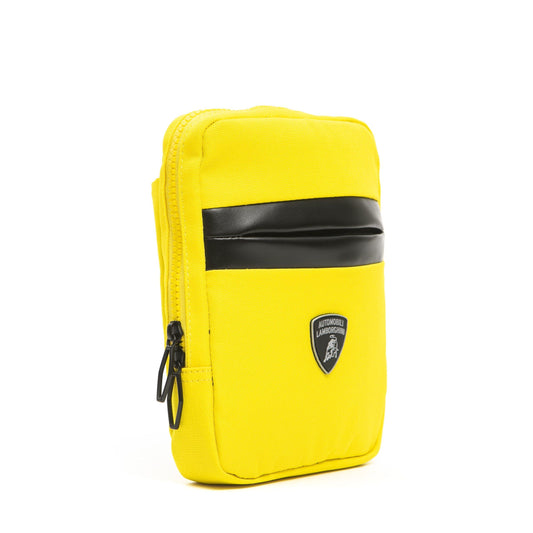 Yellow Polyester Men Messenger Bag