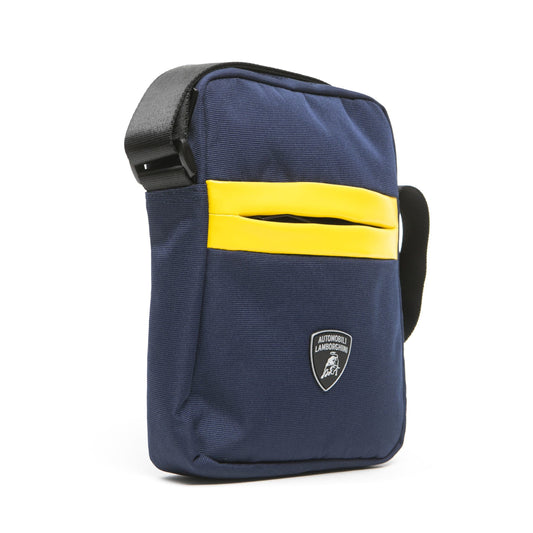 Blue Polyester Men Messenger Bag