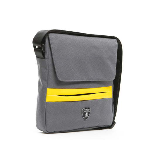 Gray Polyester Men Messenger Bag