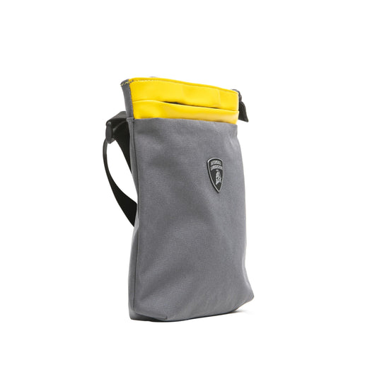Gray Polyester Men Messenger Bag
