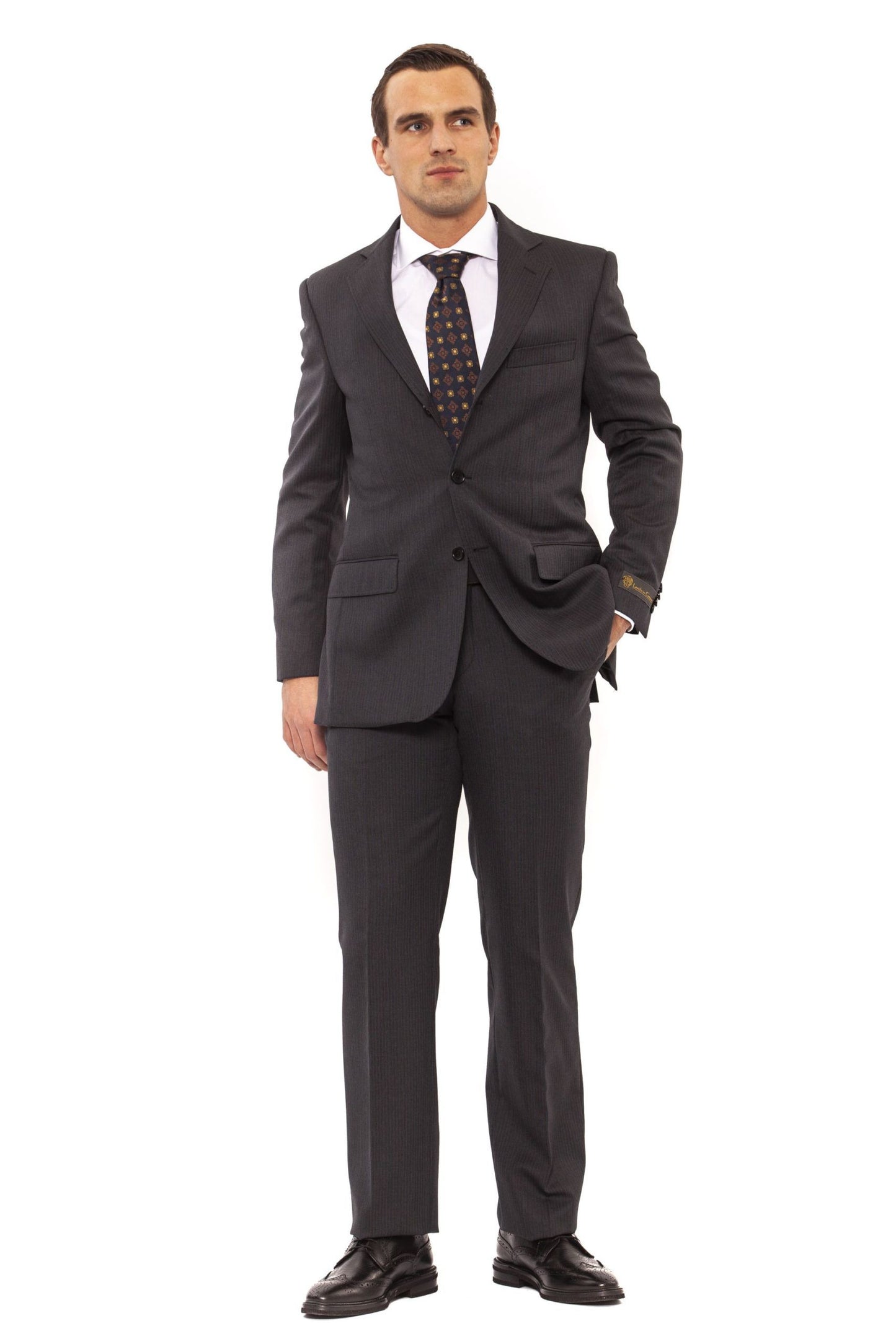 Gray Wool Men Suit