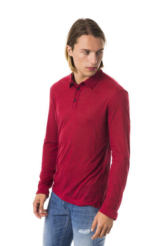 Red Polyester Men Polo