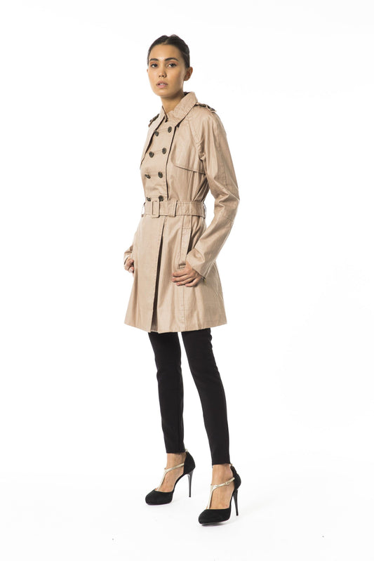 Brown Cotton Women Trench Coat