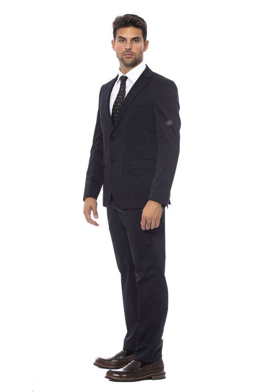 Blue Cotton Men Suit