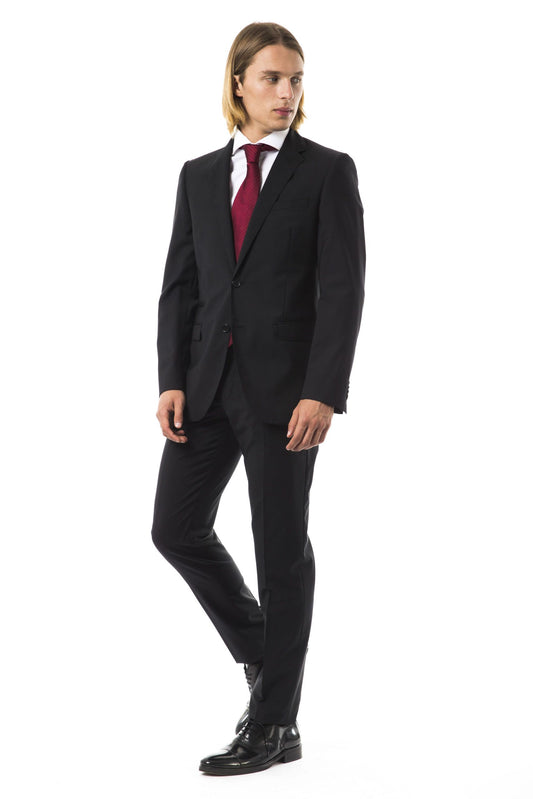 Gray Virgin Wool Men's Suit