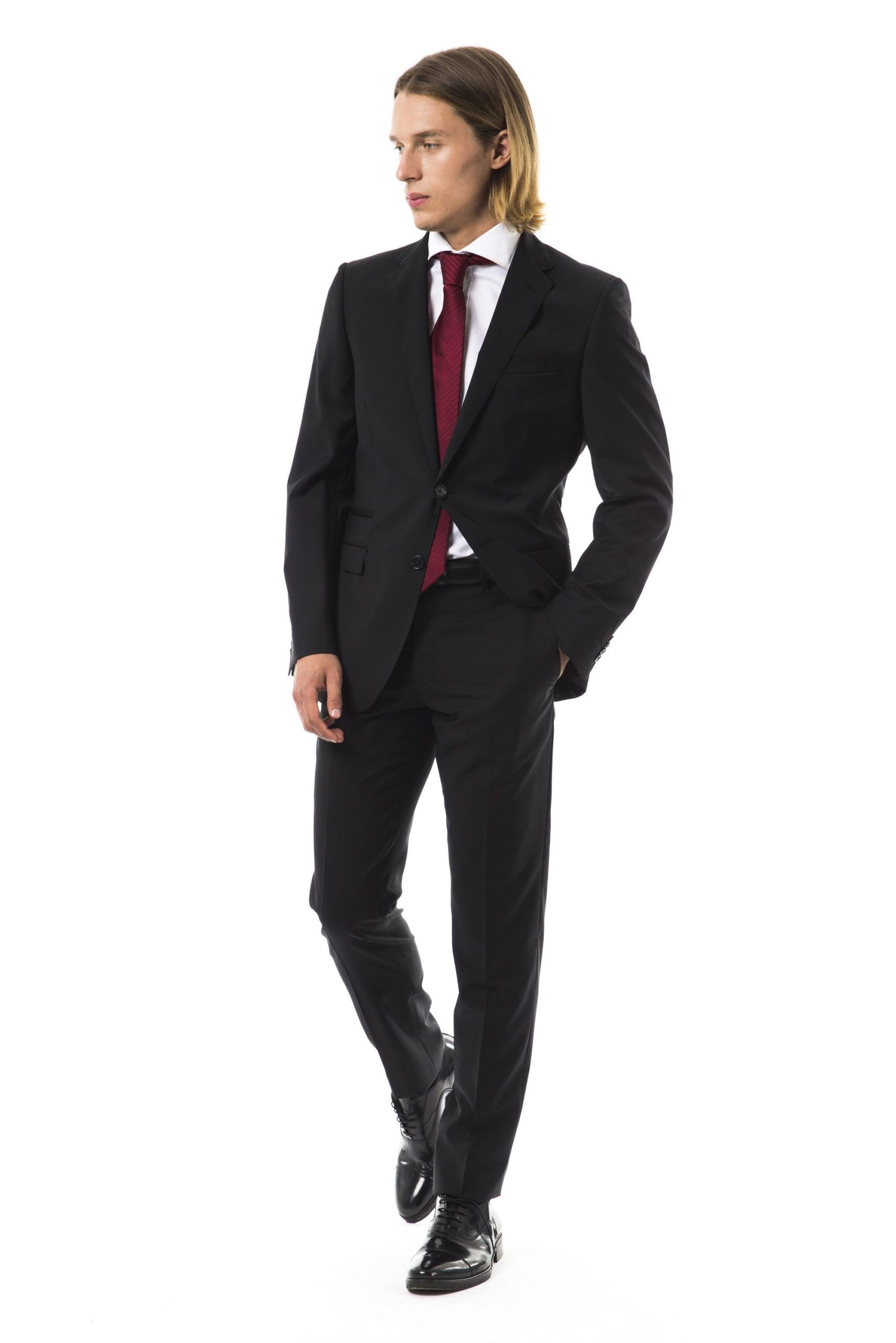Gray Virgin Wool Men's Suit