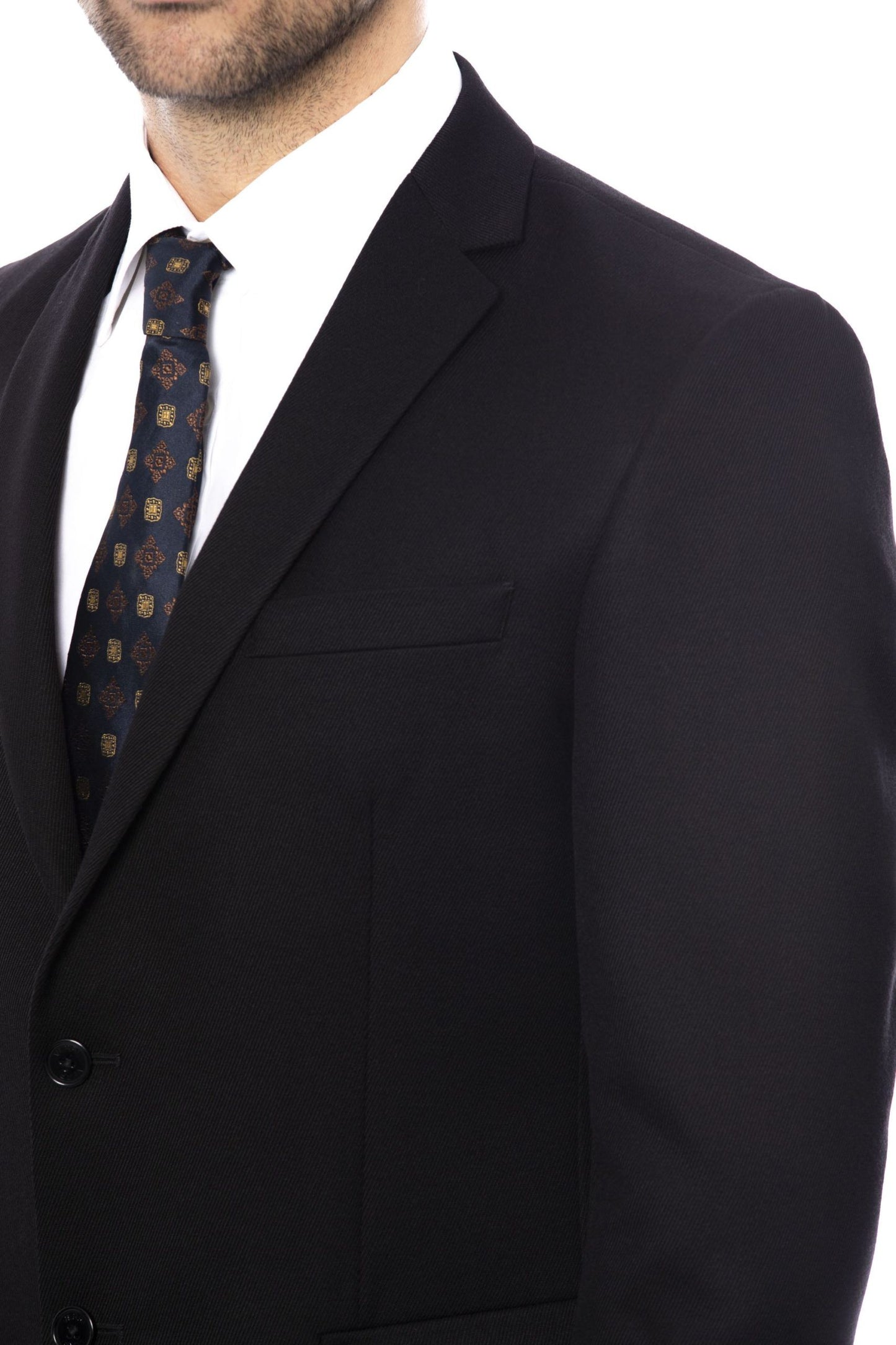 Black Cotton Men Suit