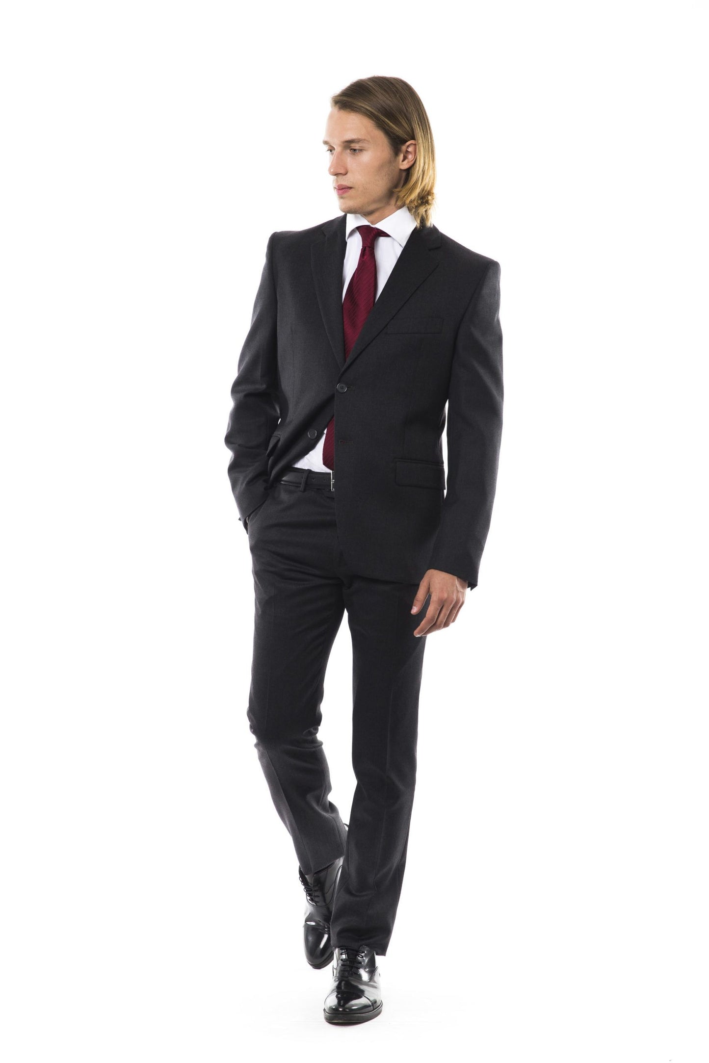 Gray Cotton Men Suit