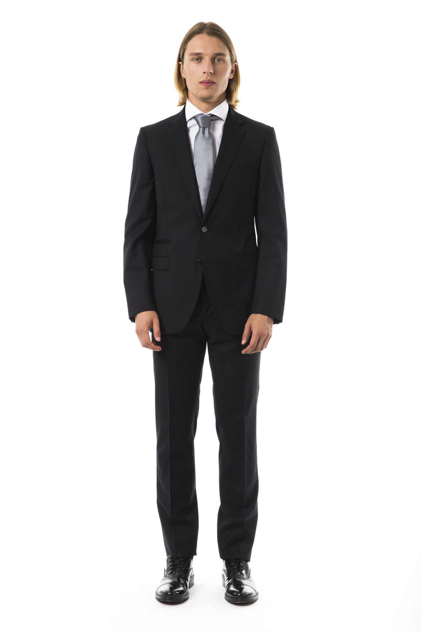 Black Virgin Wool Men's Suit