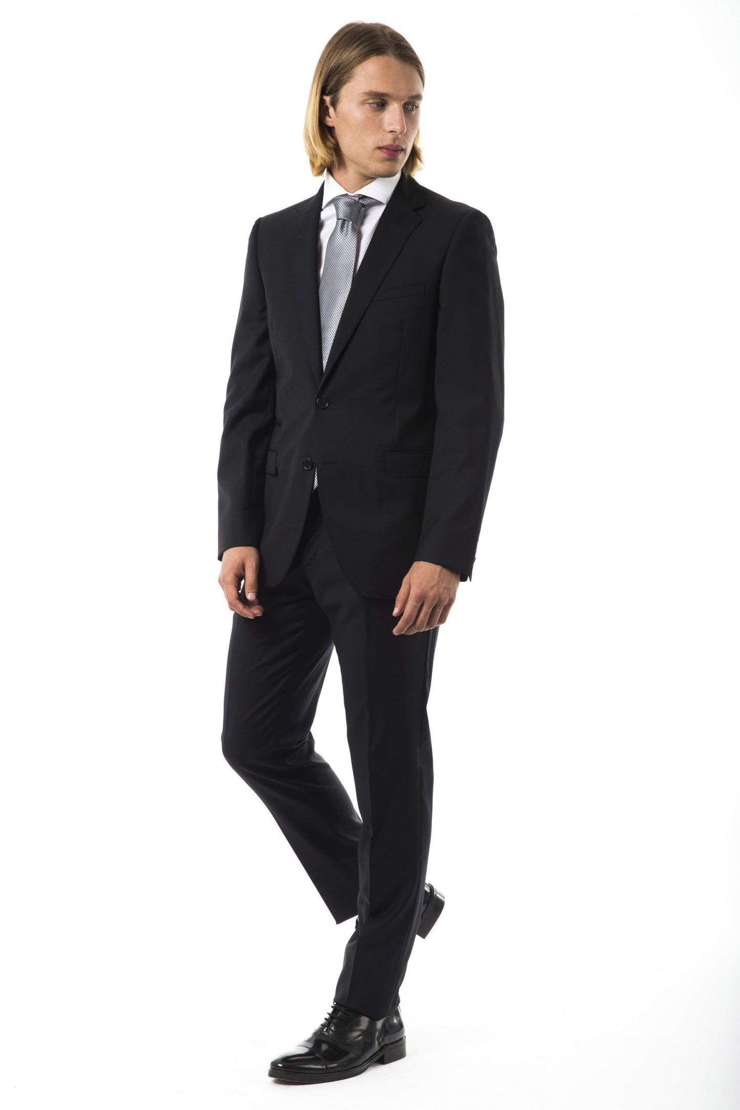 Black Virgin Wool Men's Suit