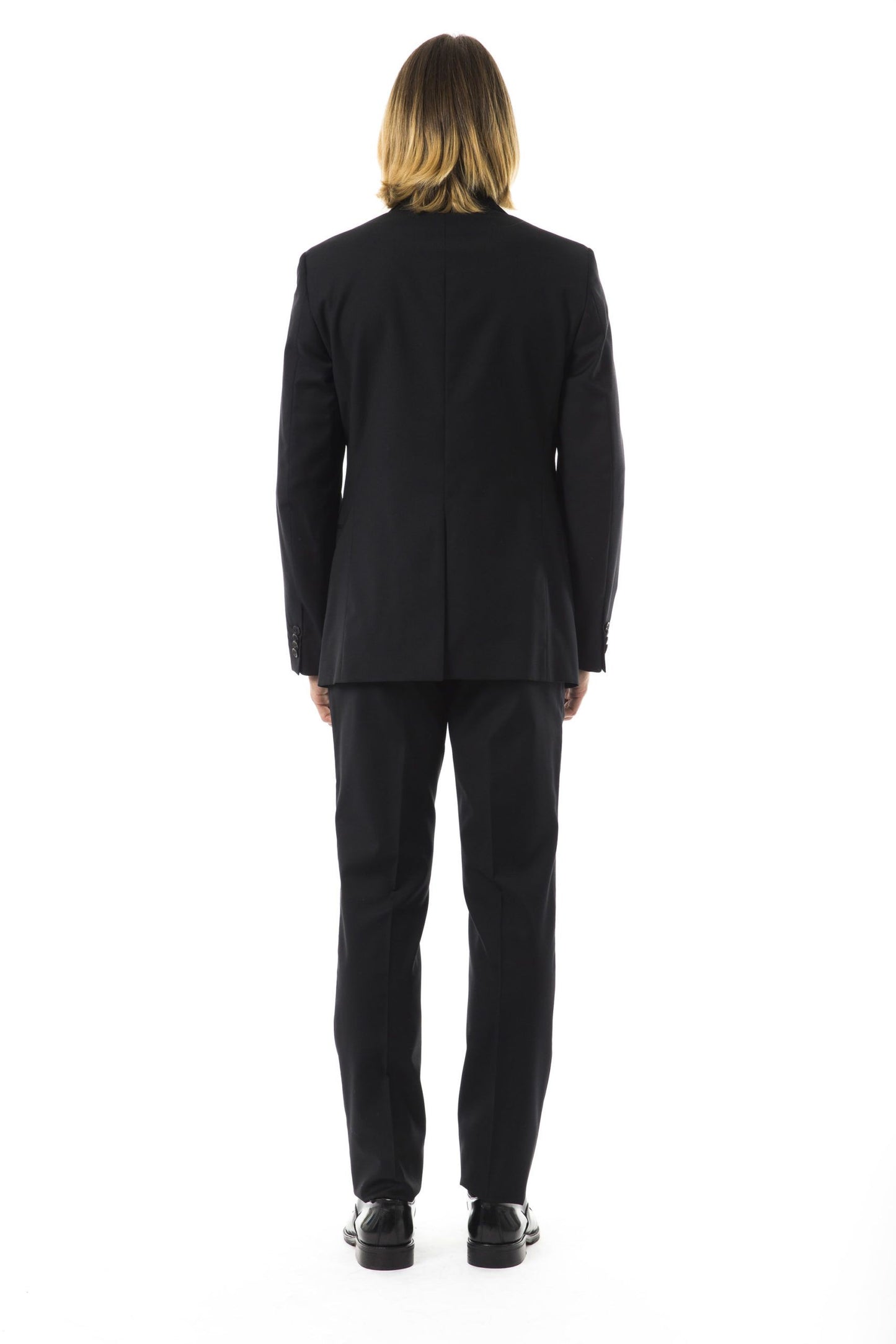 Black Virgin Wool Men's Suit