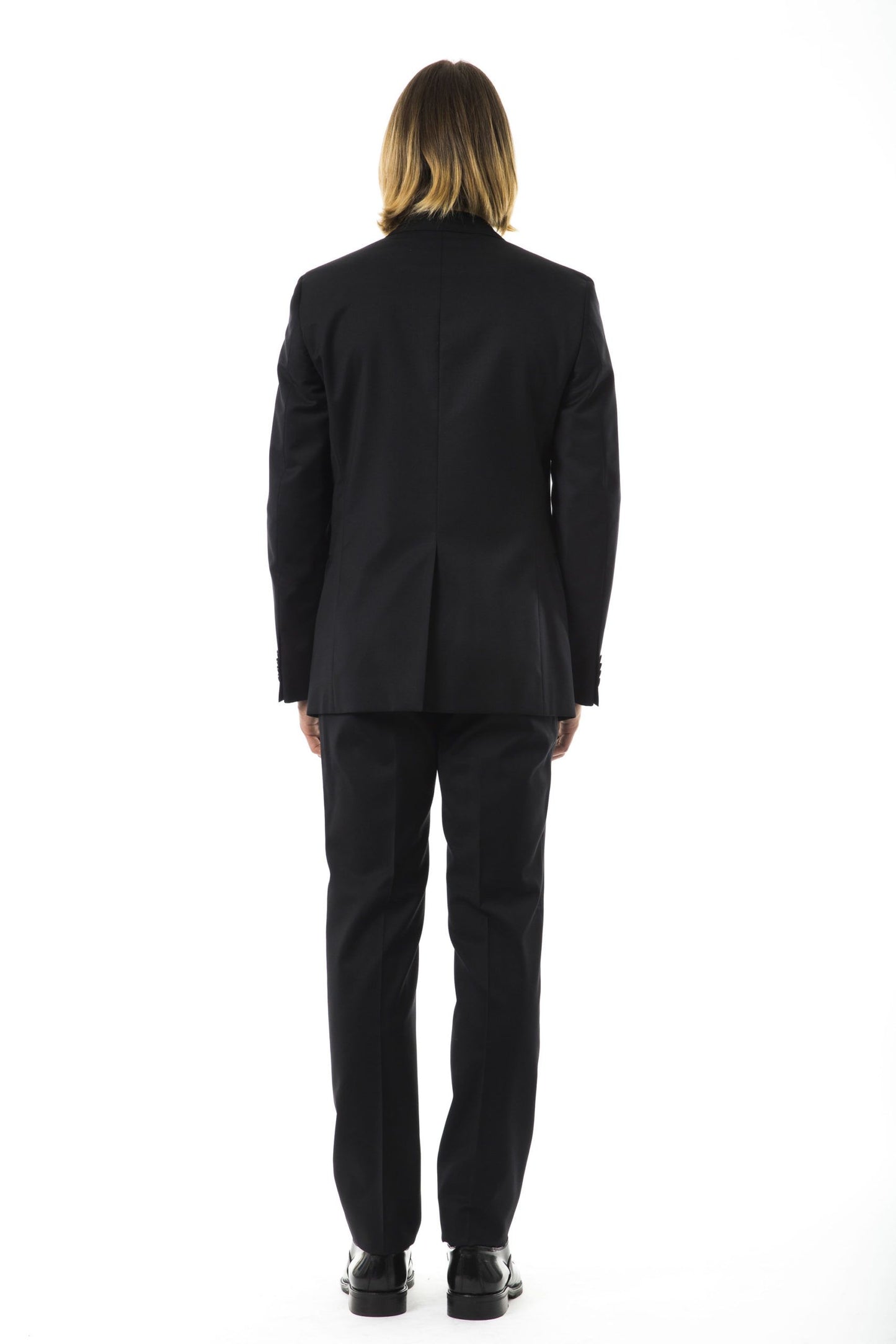 Black Virgin Wool Men Suit