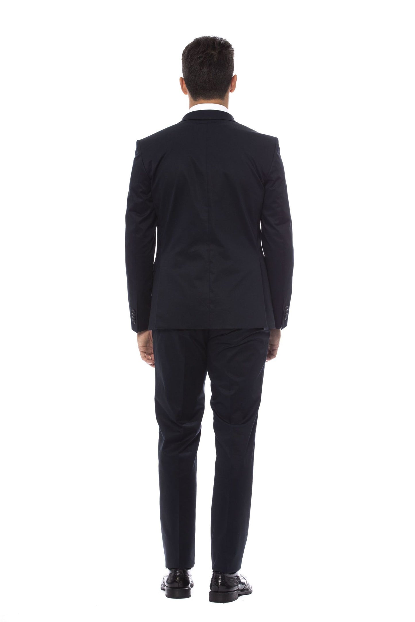 Blue Cotton Men Suit