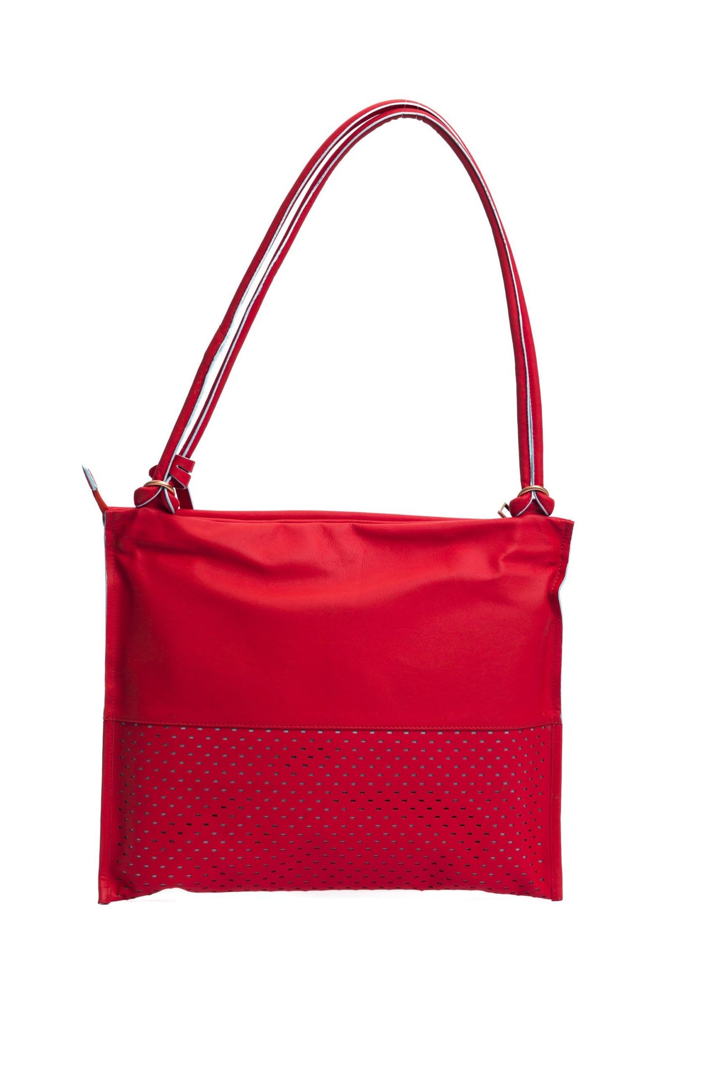 Red Leather Women Shoulder Bag