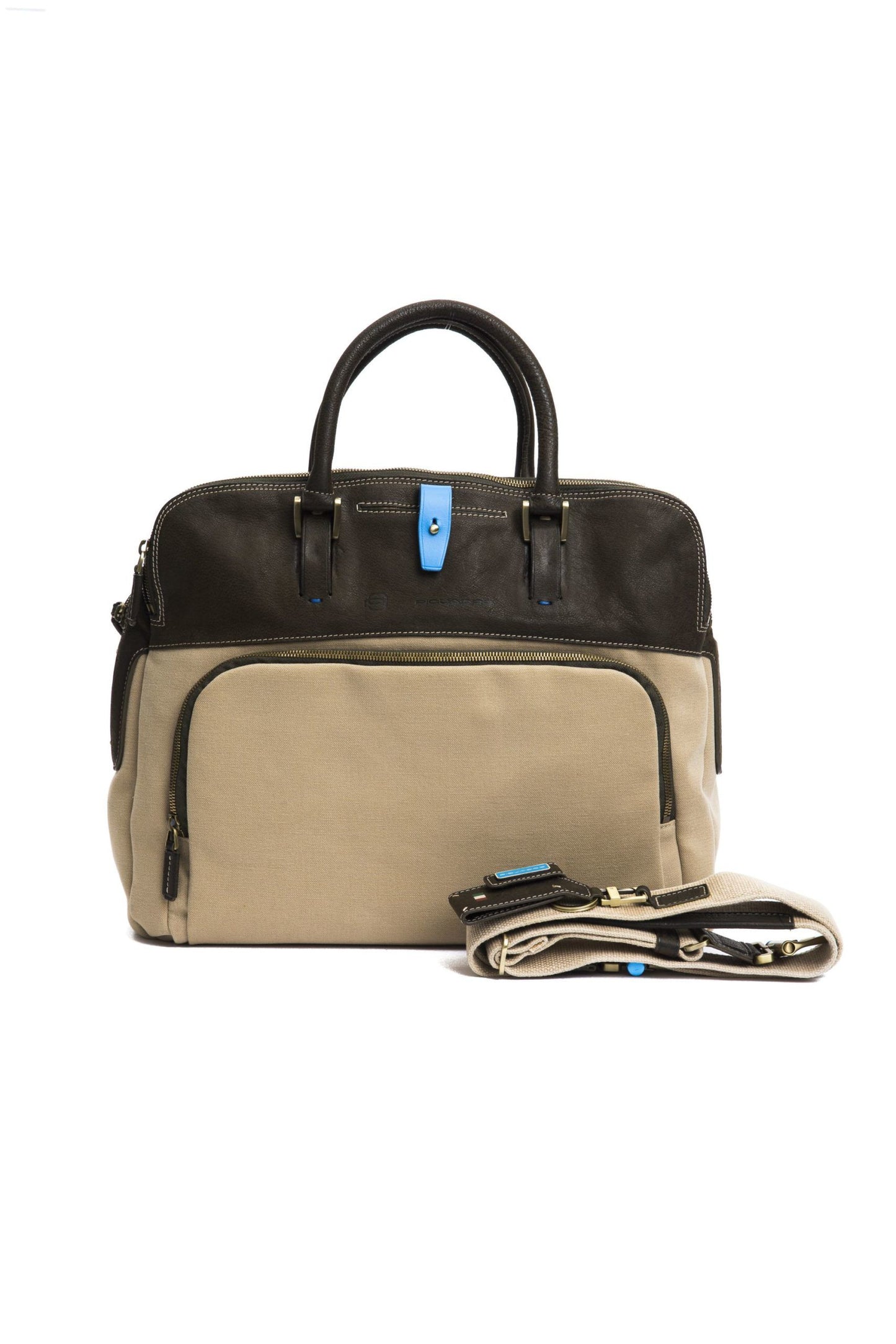 Beige Leather Women Travel Bag