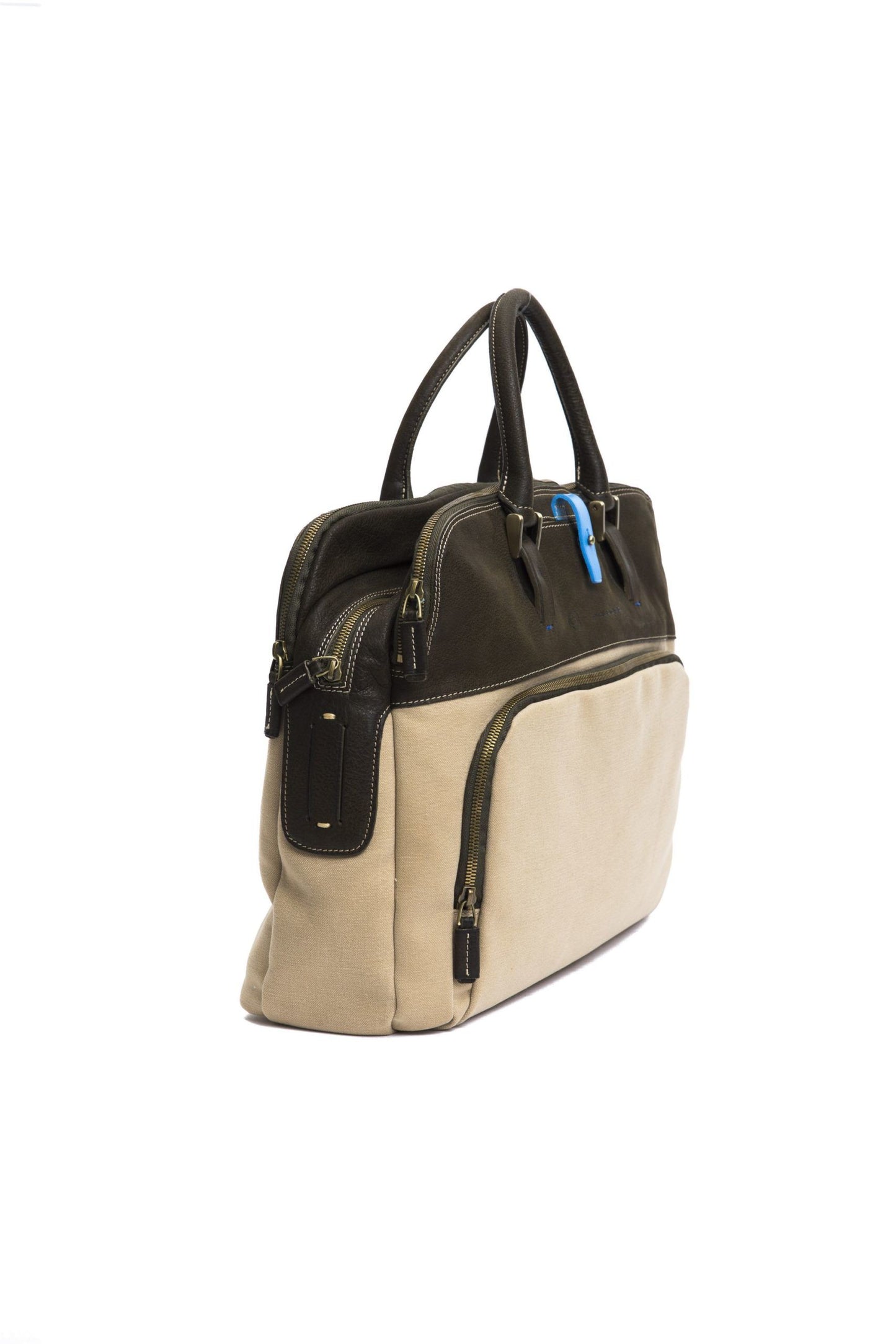 Beige Leather Women Travel Bag