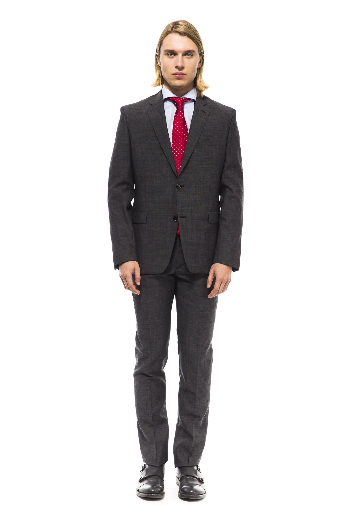 Gray Wool Men Suit
