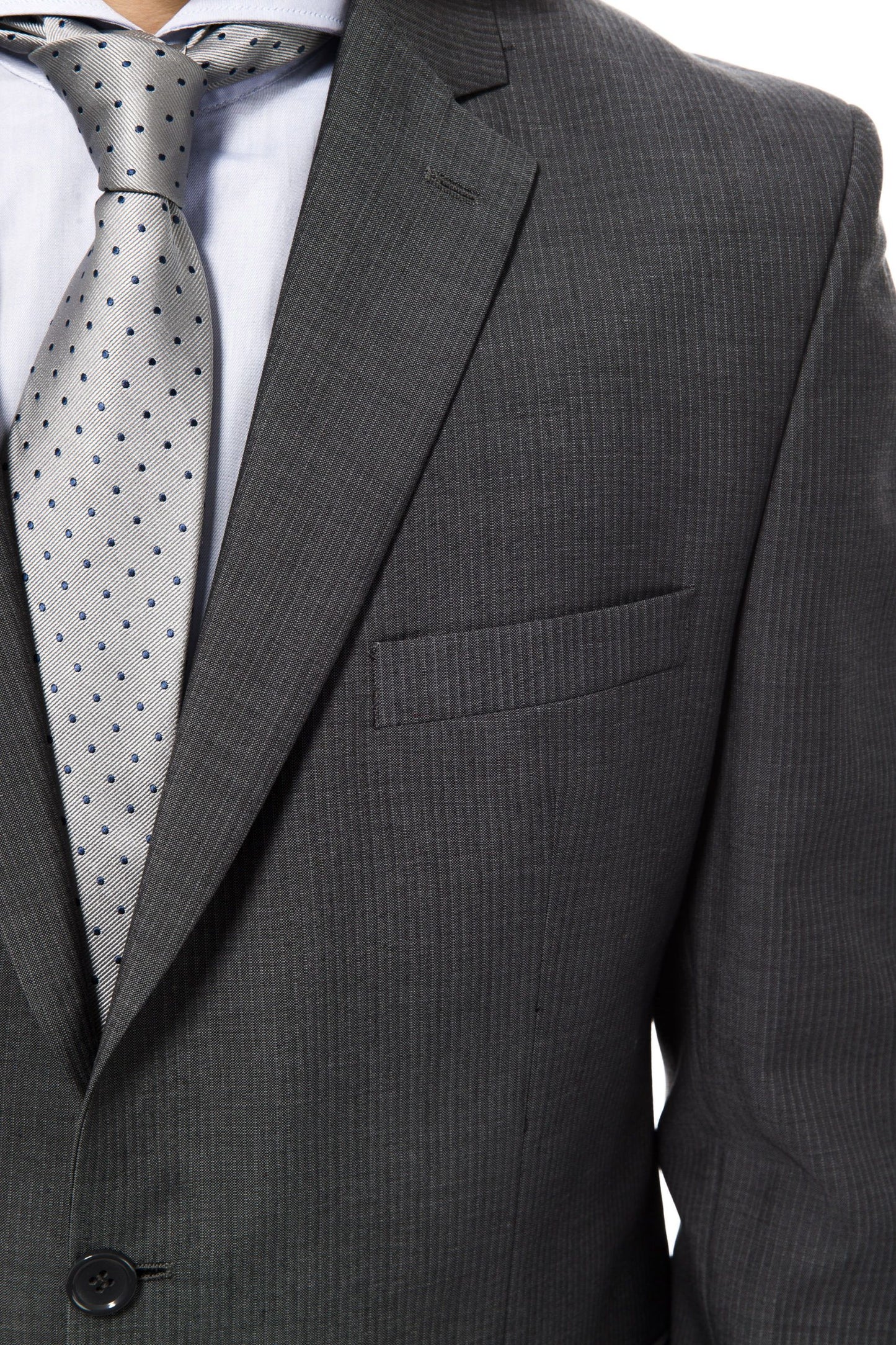 Gray Virgin Wool Men Suit