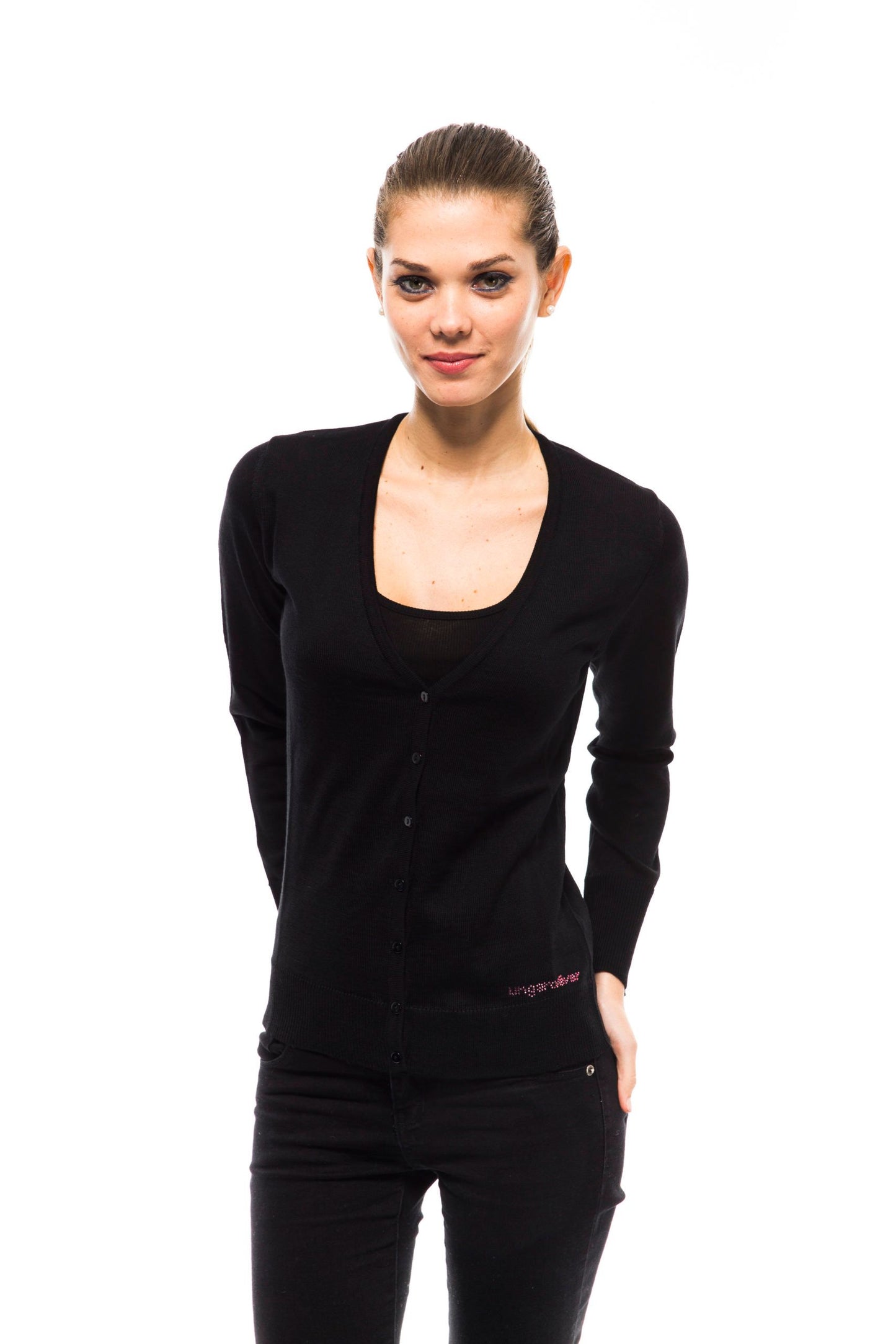Black Wool Women Cardigan