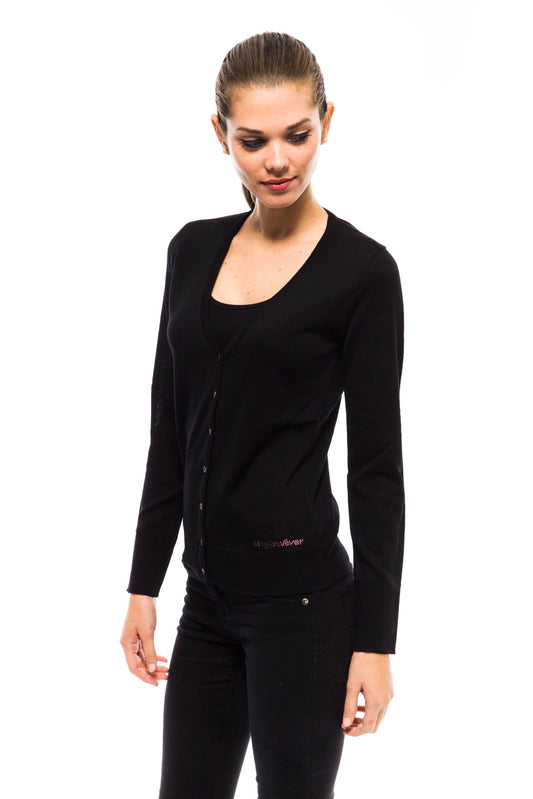 Black Wool Women Cardigan