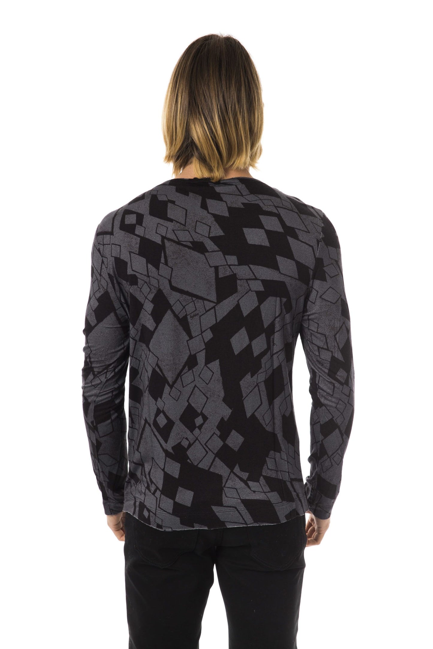 Black Viscose Men T-Shirt