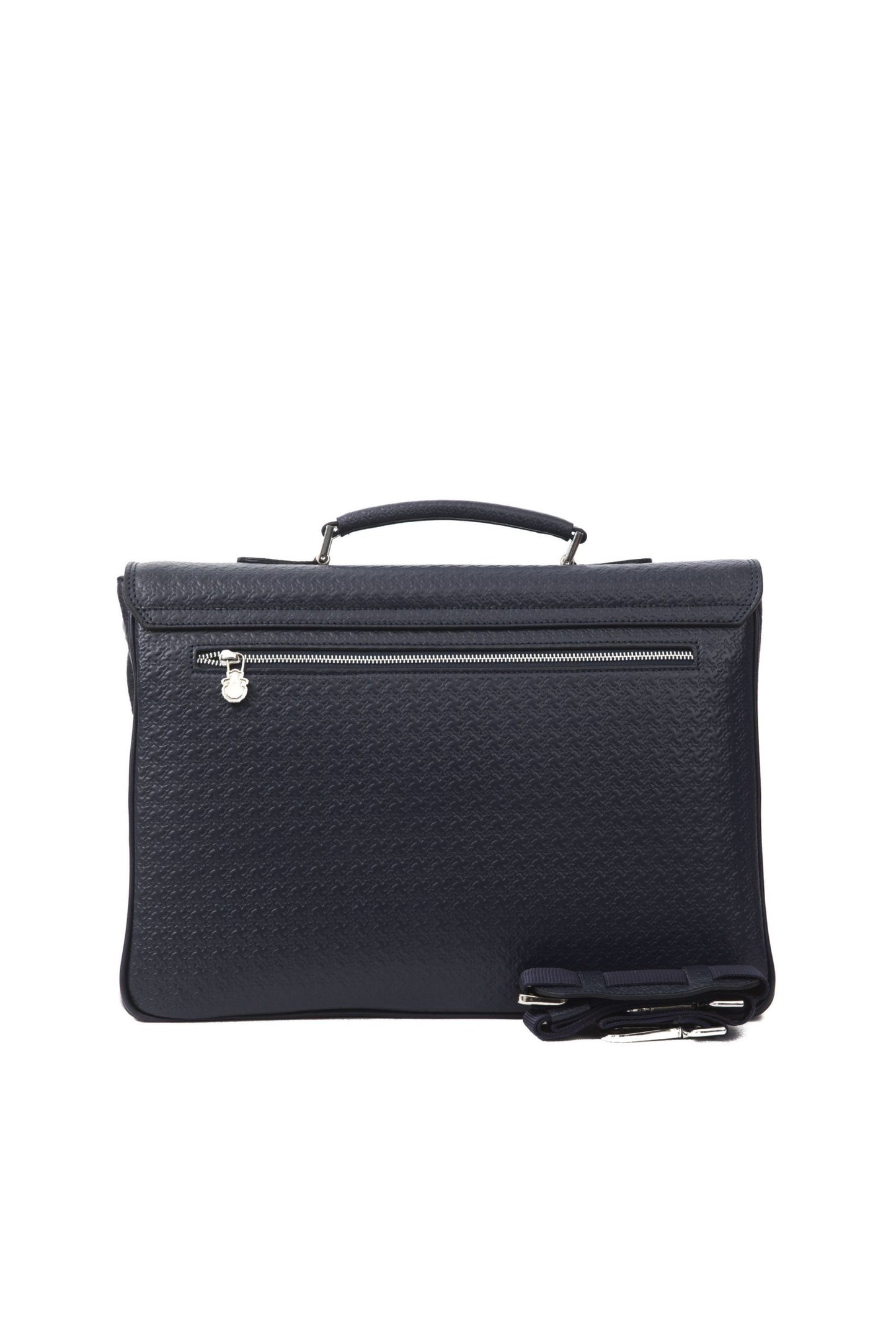 Blue Leather Men Briefcase