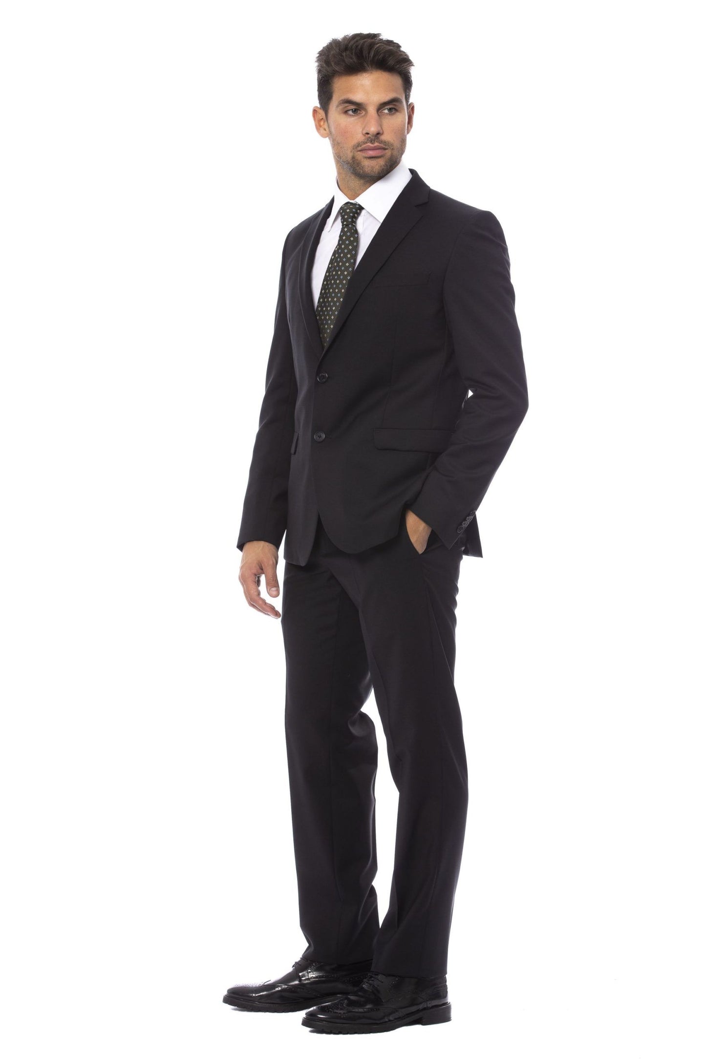 Black Polyester Men Suit