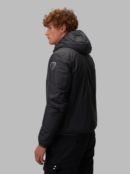Black Nylon Men Jacket