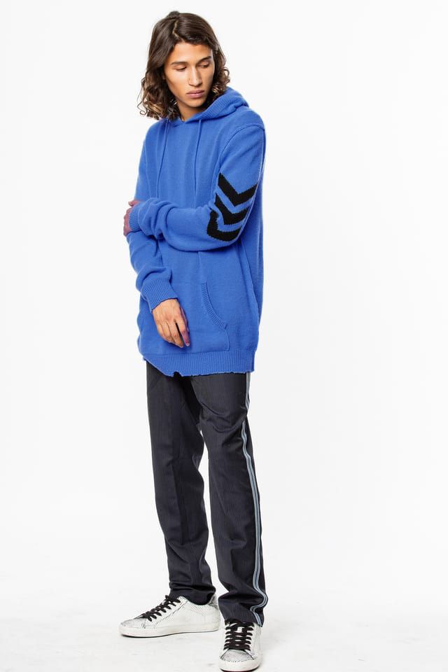 Blue Cashmere Men Sweater