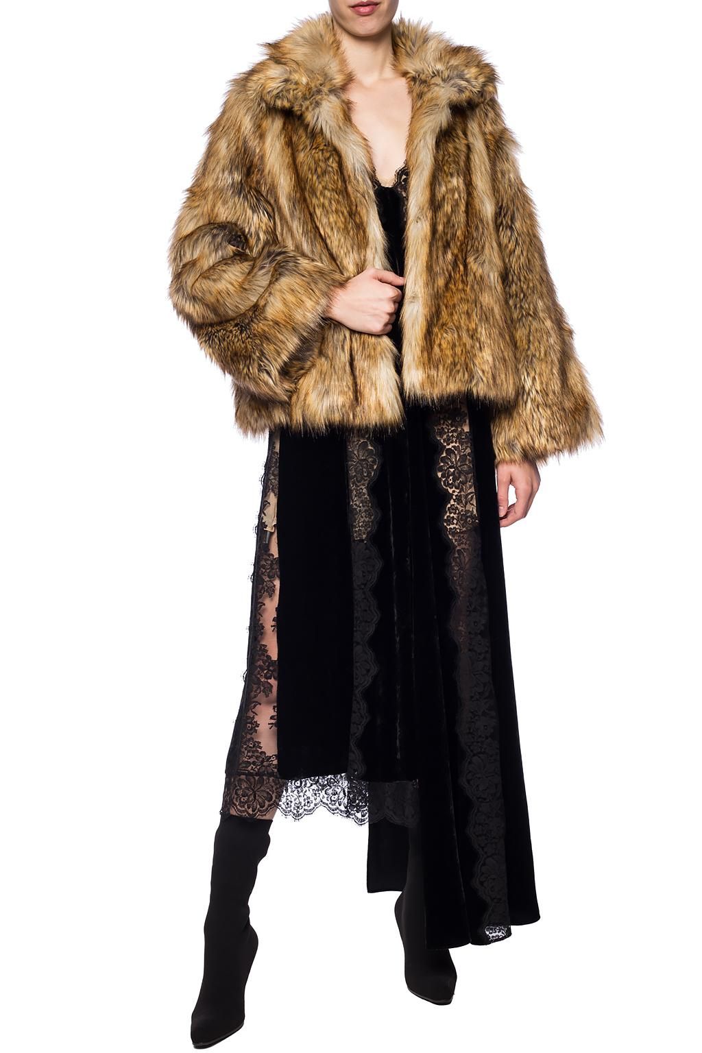 Brown Modacrylic Women Jacket