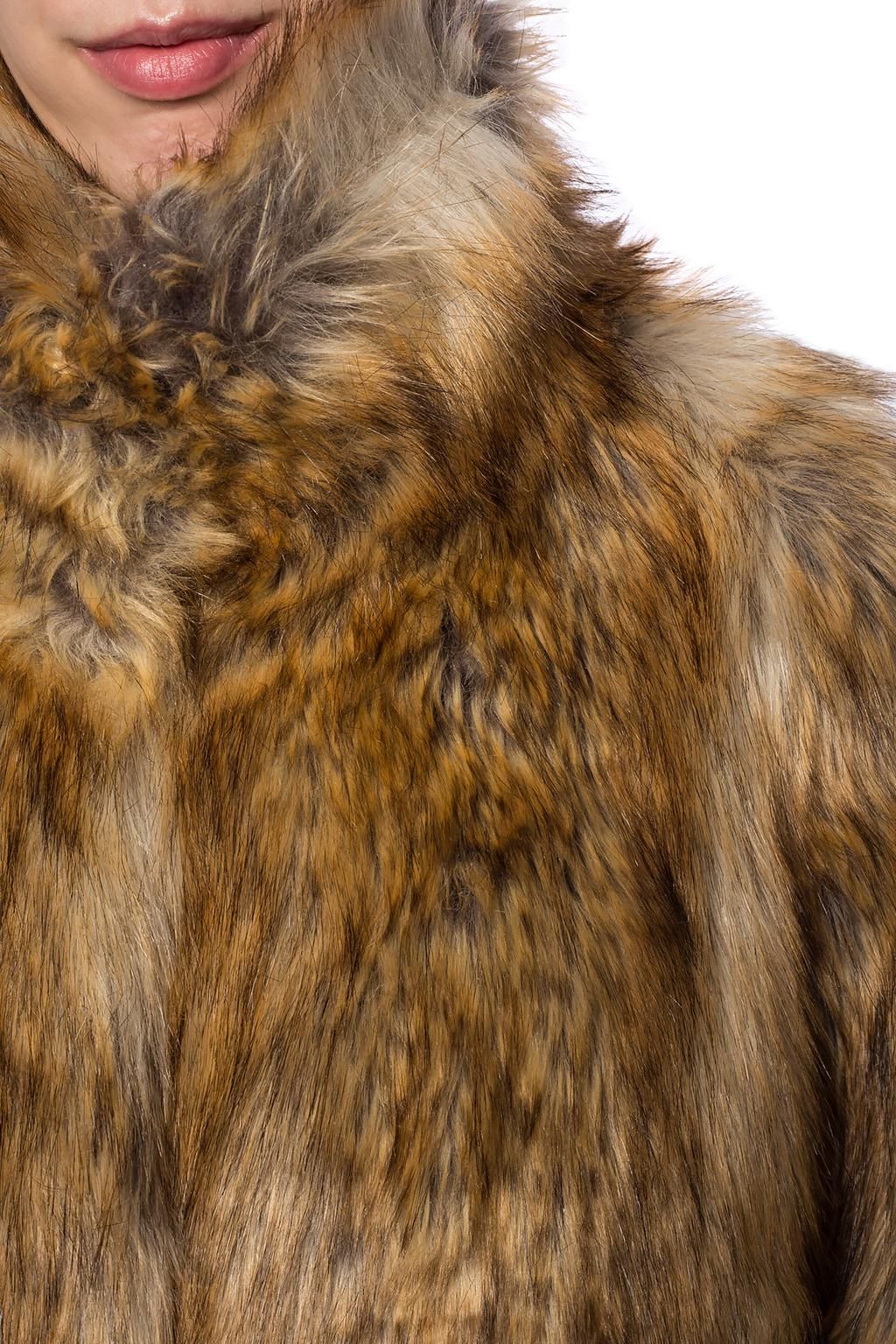 Brown Modacrylic Women Jacket