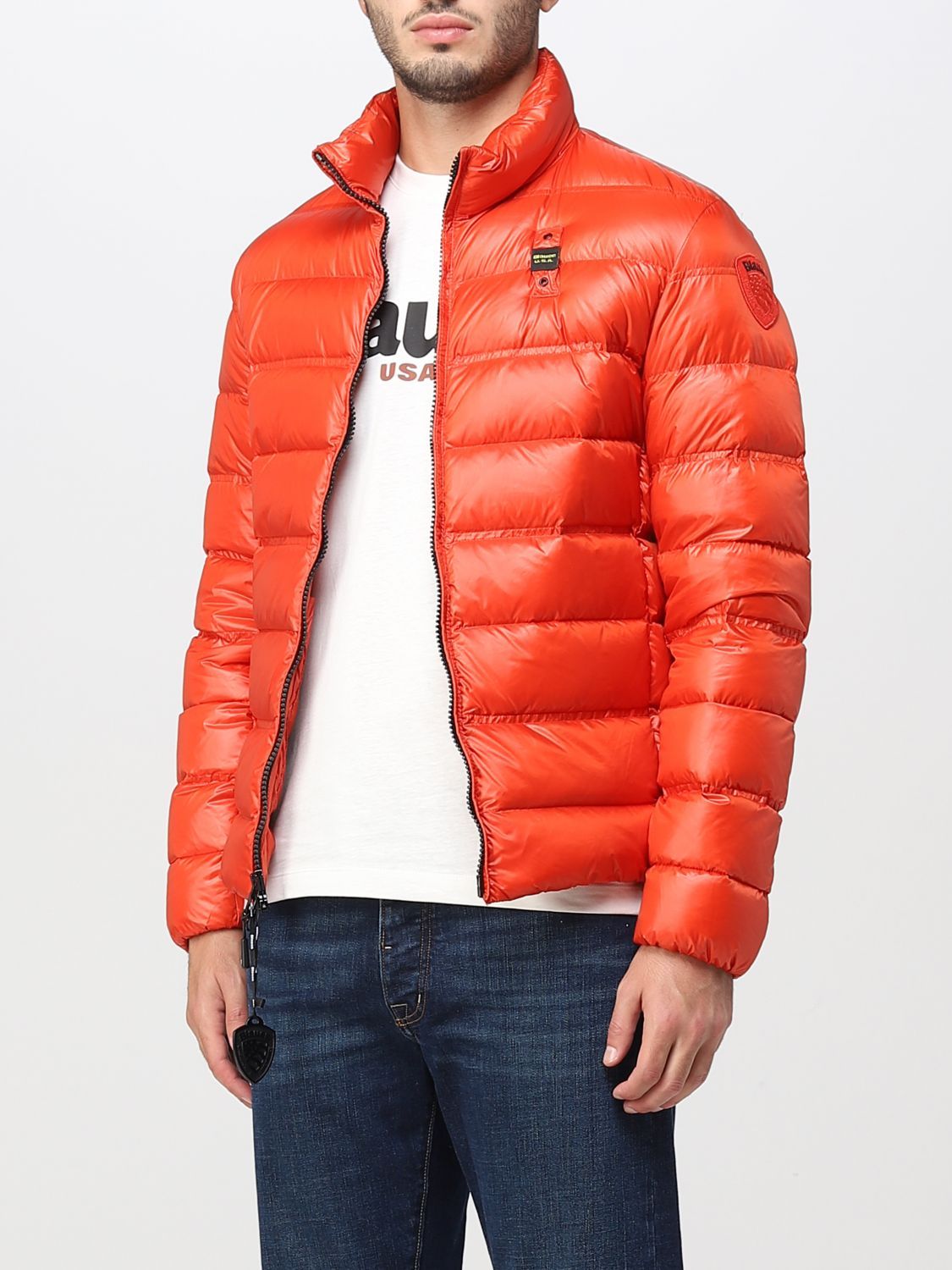 Orange Nylon Men Jacket