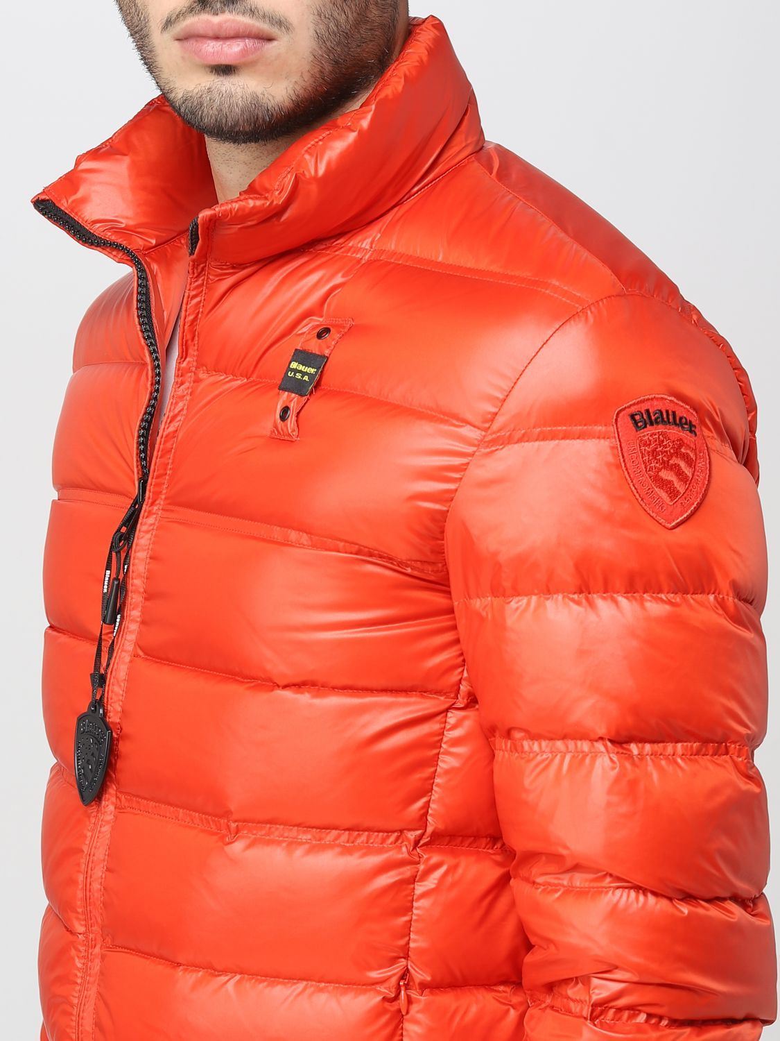 Orange Nylon Men Jacket