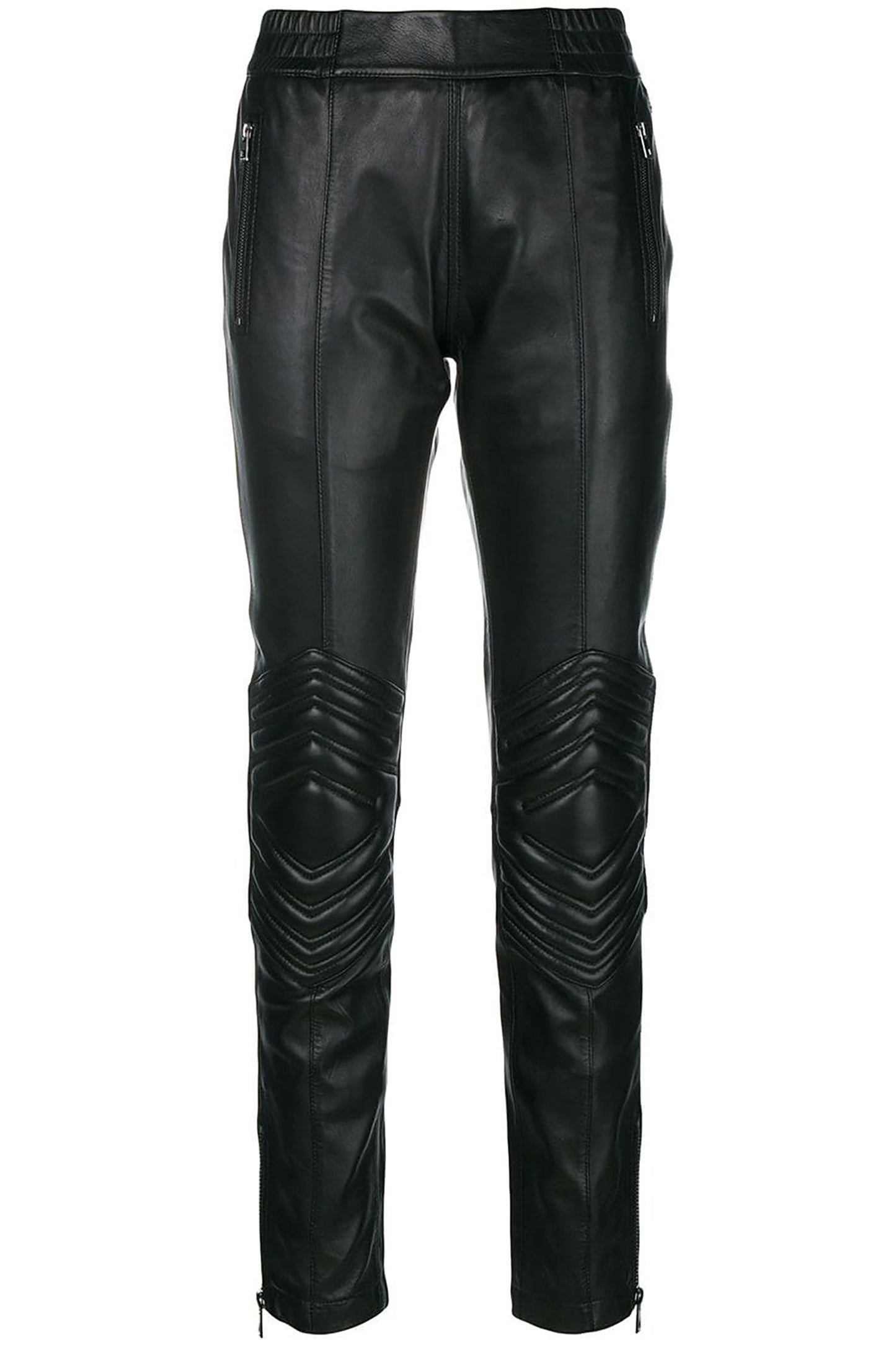 Black Lambskin Women Trouser