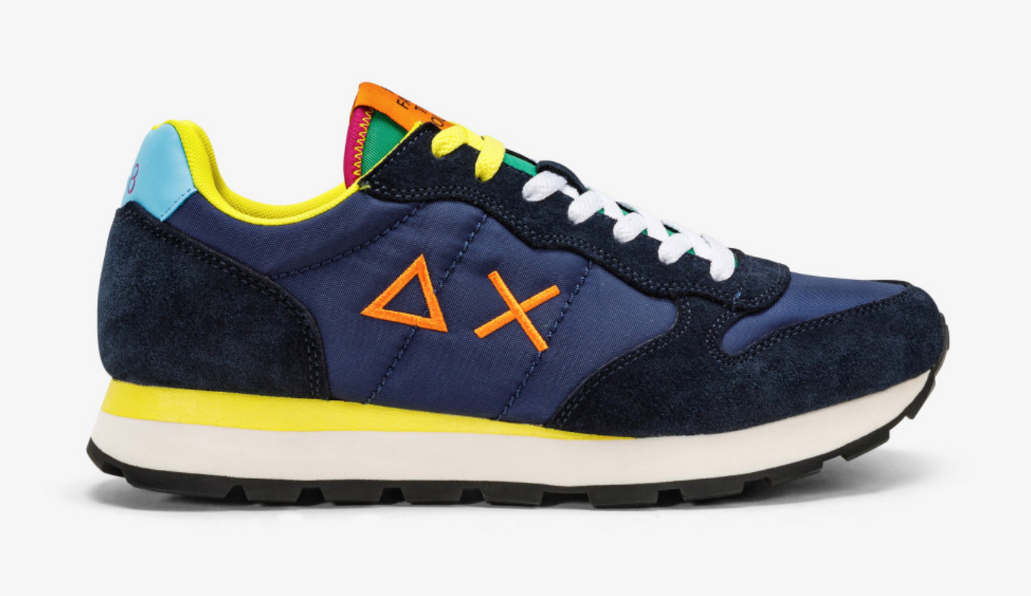 Blue Leather Men Sneaker
