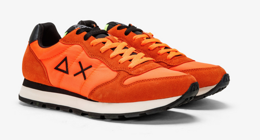 Orange Leather Men Sneaker