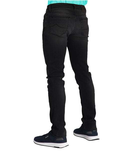 "Black Cotton Men's Slim-Fit Jean"
