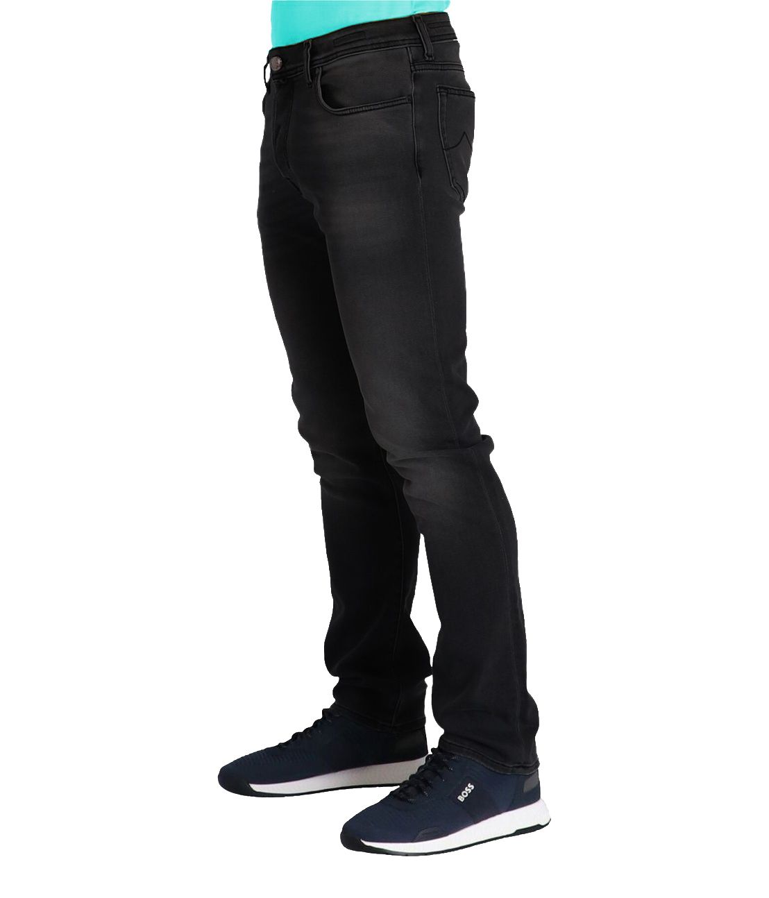 "Black Cotton Men's Slim-Fit Jean"