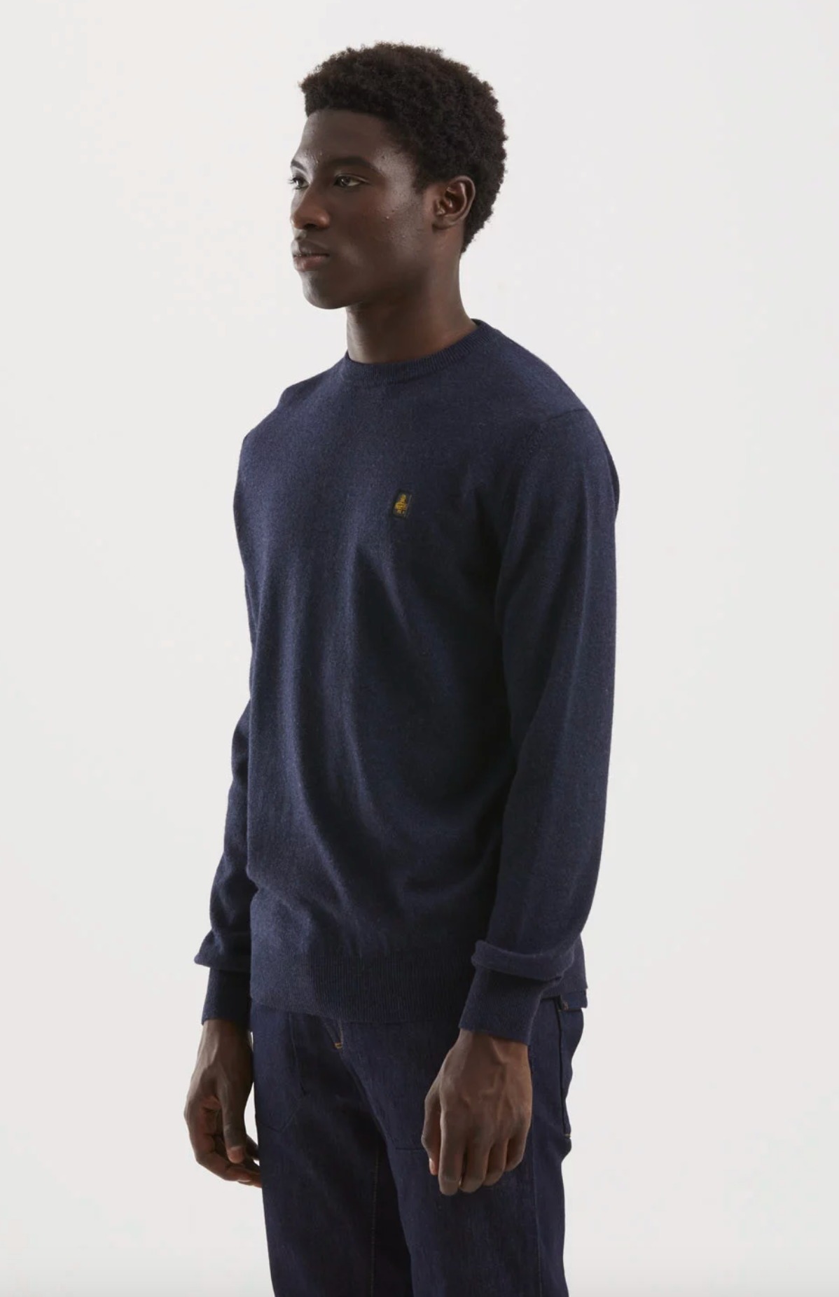 Blue Wool Men Sweater