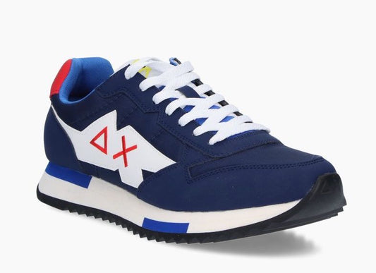 Blue Leather Men Sneaker