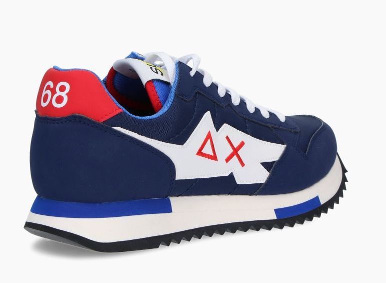 Blue Leather Men Sneaker