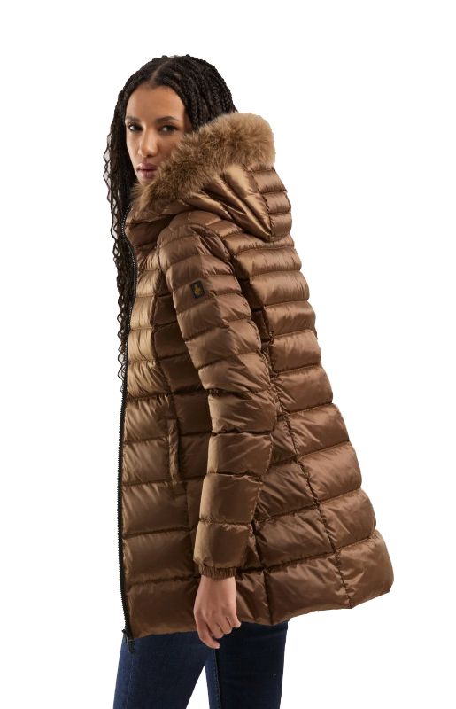 Brown Polyamide Women Coat