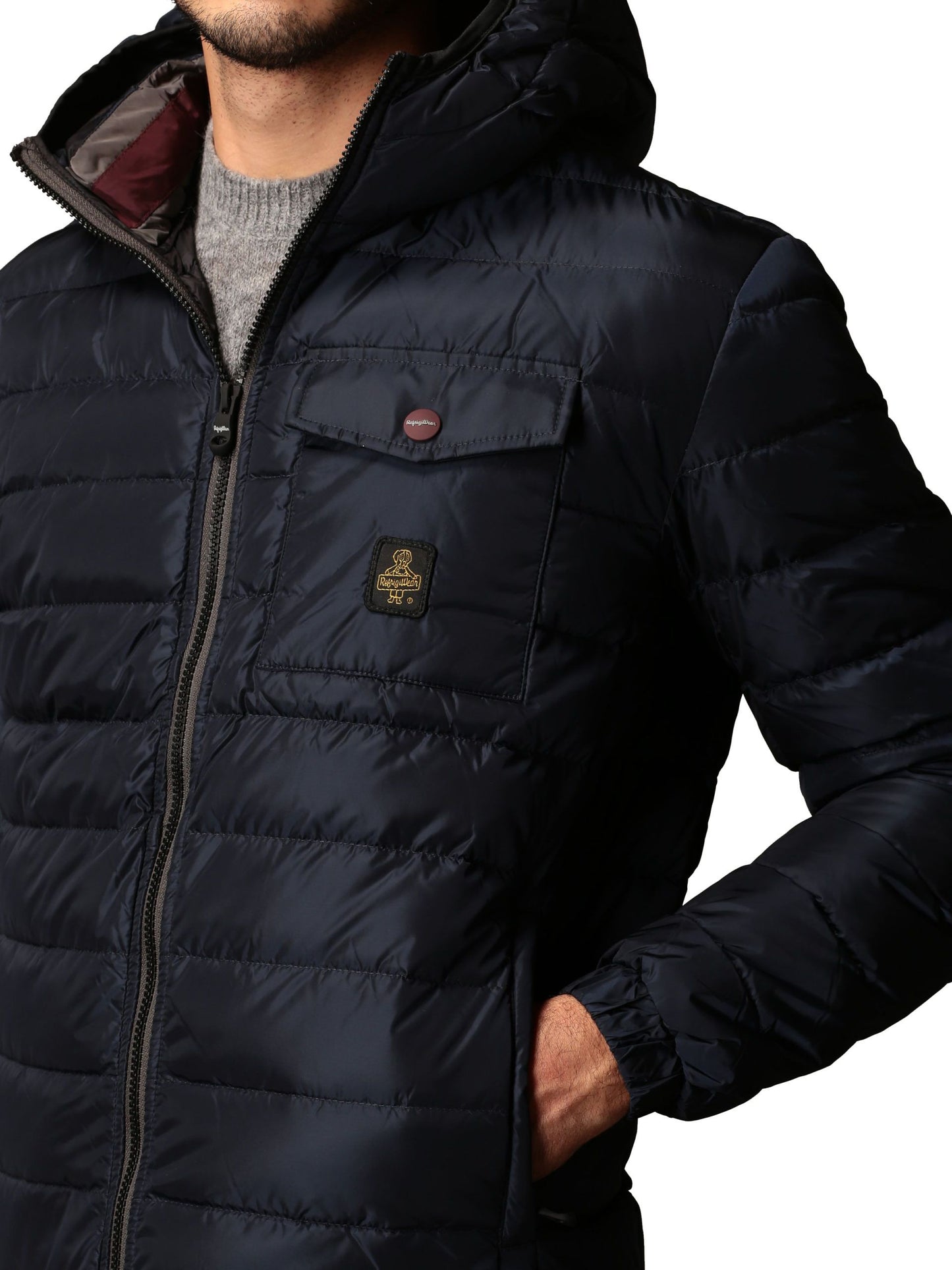 Blue Nylon Men Jacket
