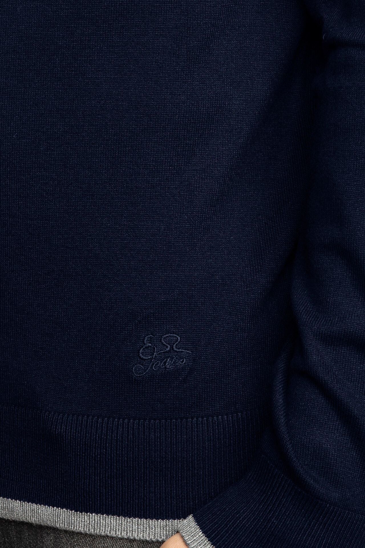 Blue Viscose Men Sweater
