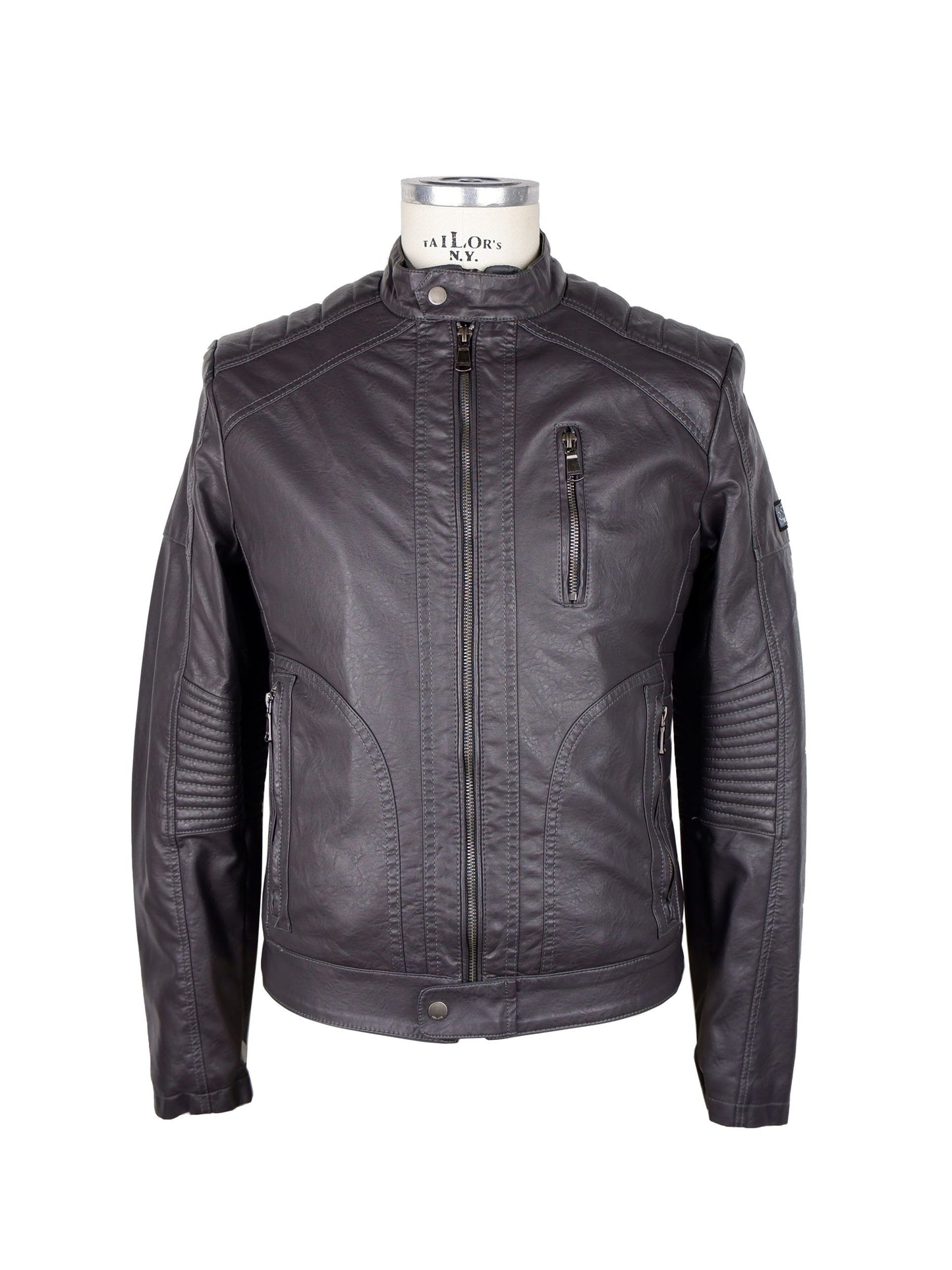 Gray Polyurethane Men Jacket