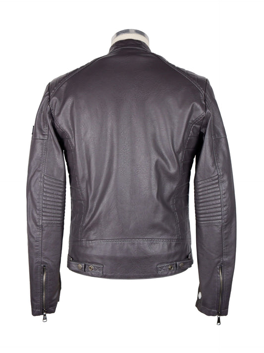 Gray Polyurethane Men Jacket