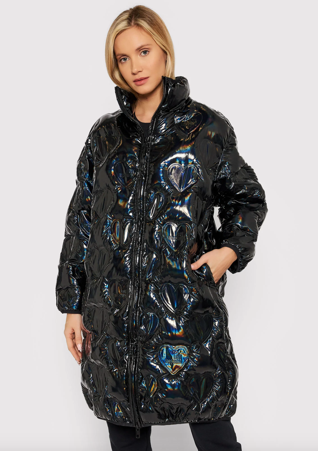 Black Polyester Women Jacket