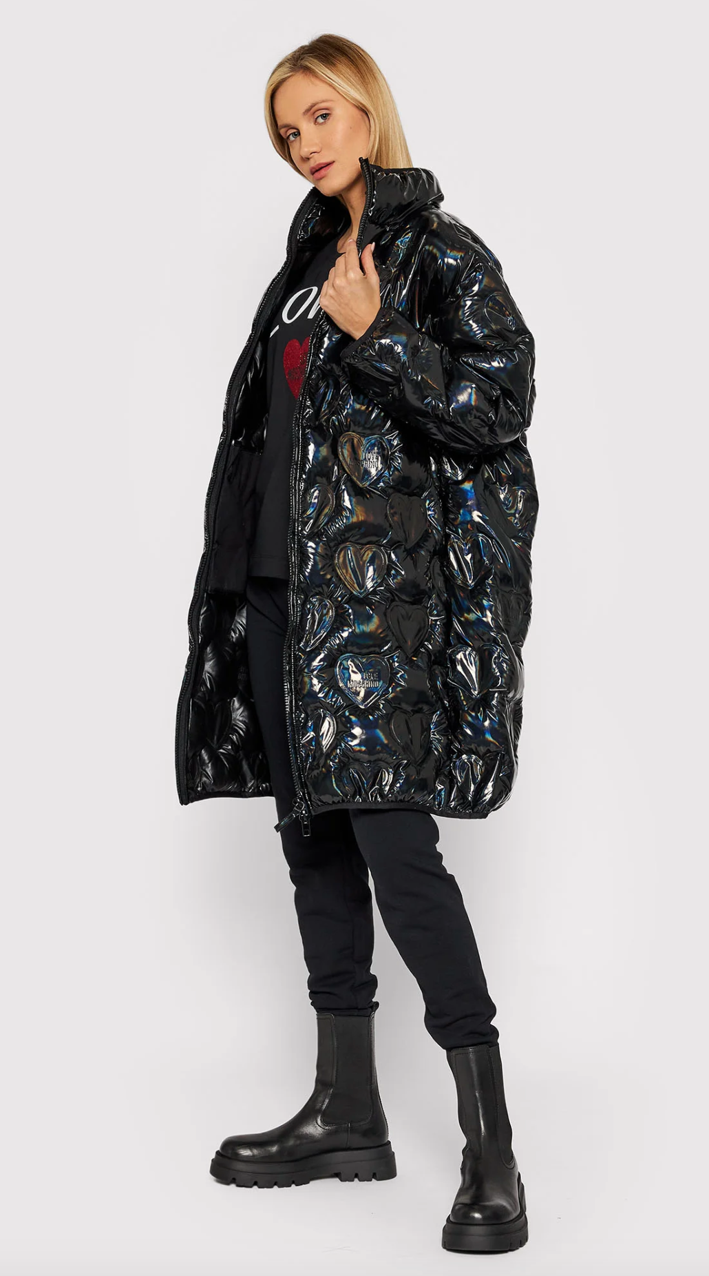 Black Polyester Women Jacket