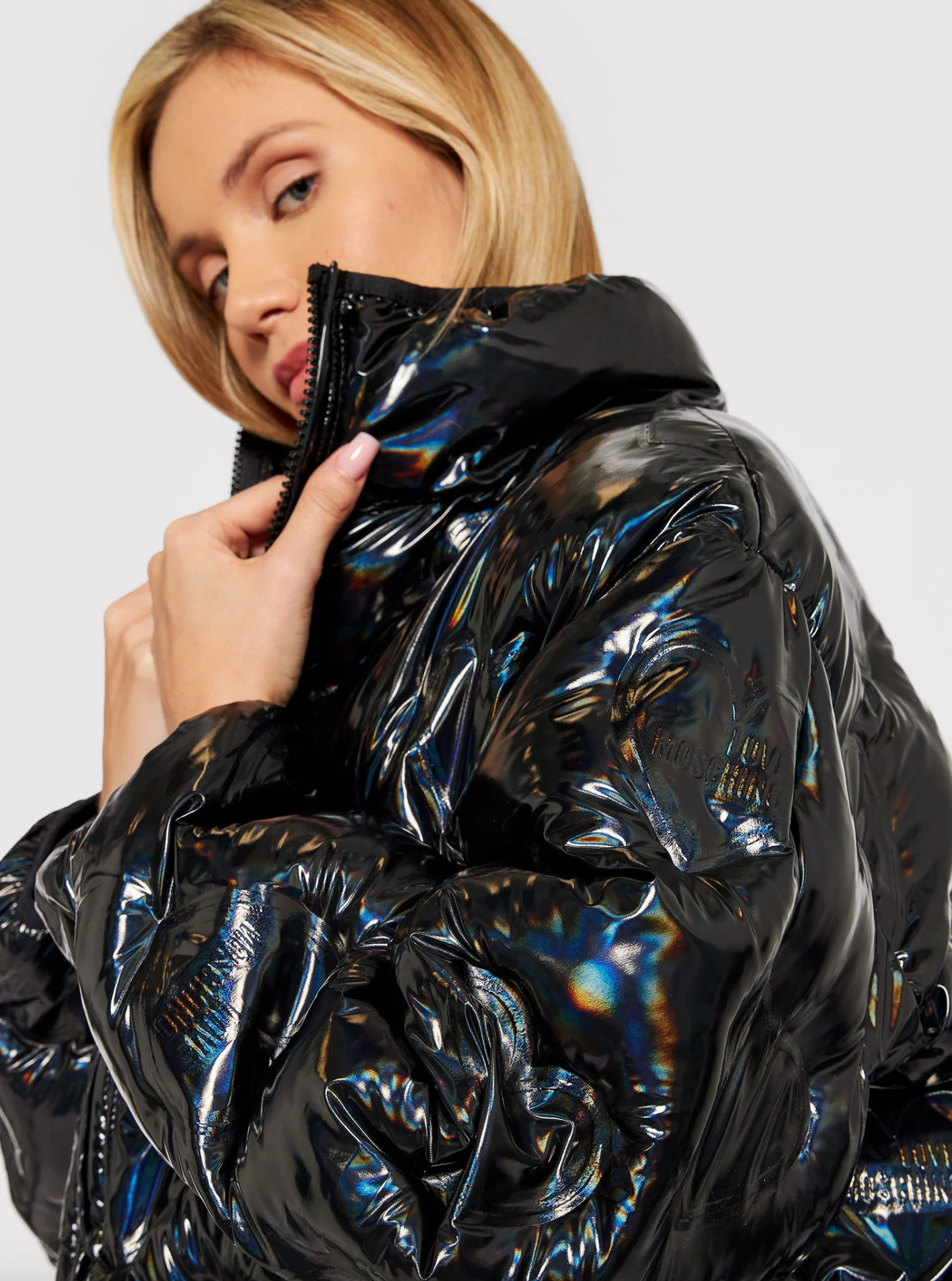 Black Polyester Women Jacket
