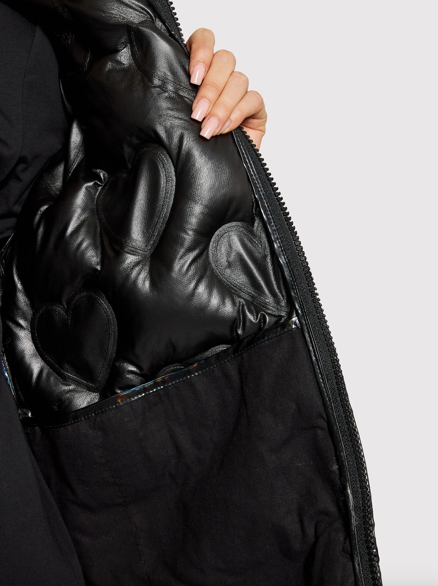 Black Polyester Women Jacket
